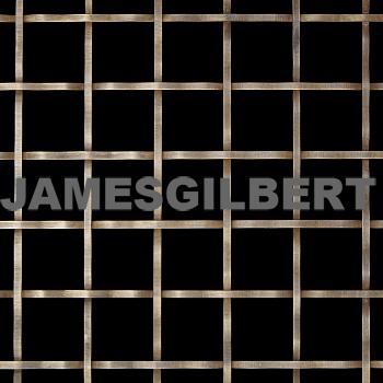 Handwoven Antique Brass Decorative Grille with 3mm Plain Wire and 25mm Square Aperture